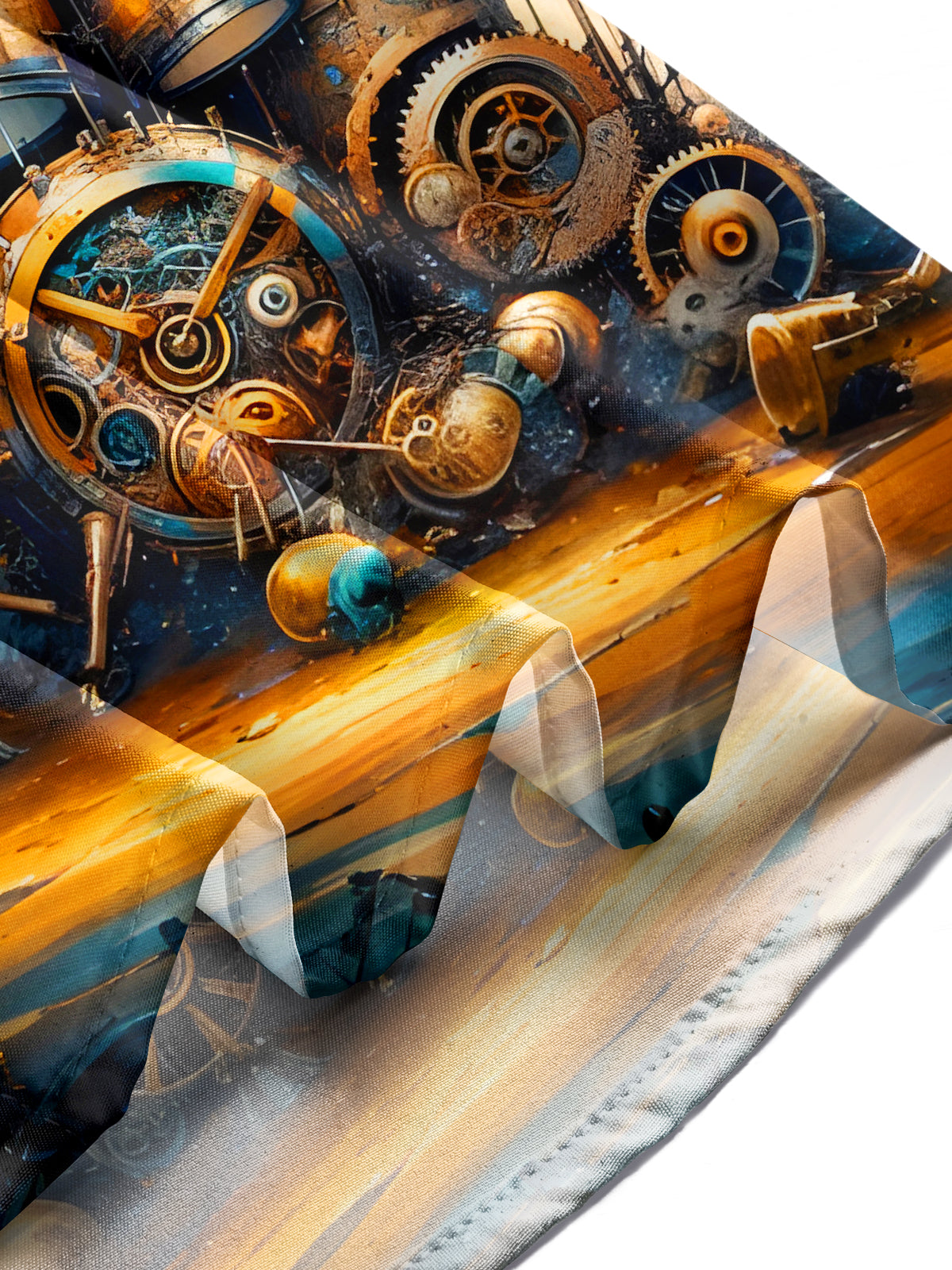 Drum Set Gears Skull Men's Pocket Short Sleeve Shirts