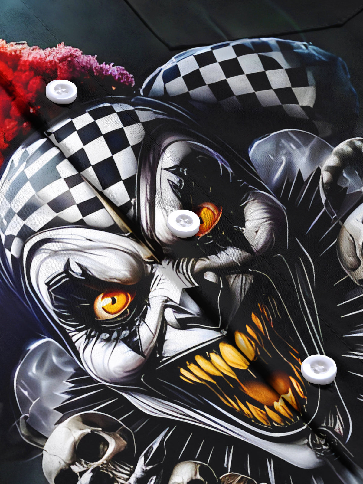 Funny Abstract Skull Men's Pocket Short Sleeve Shirts