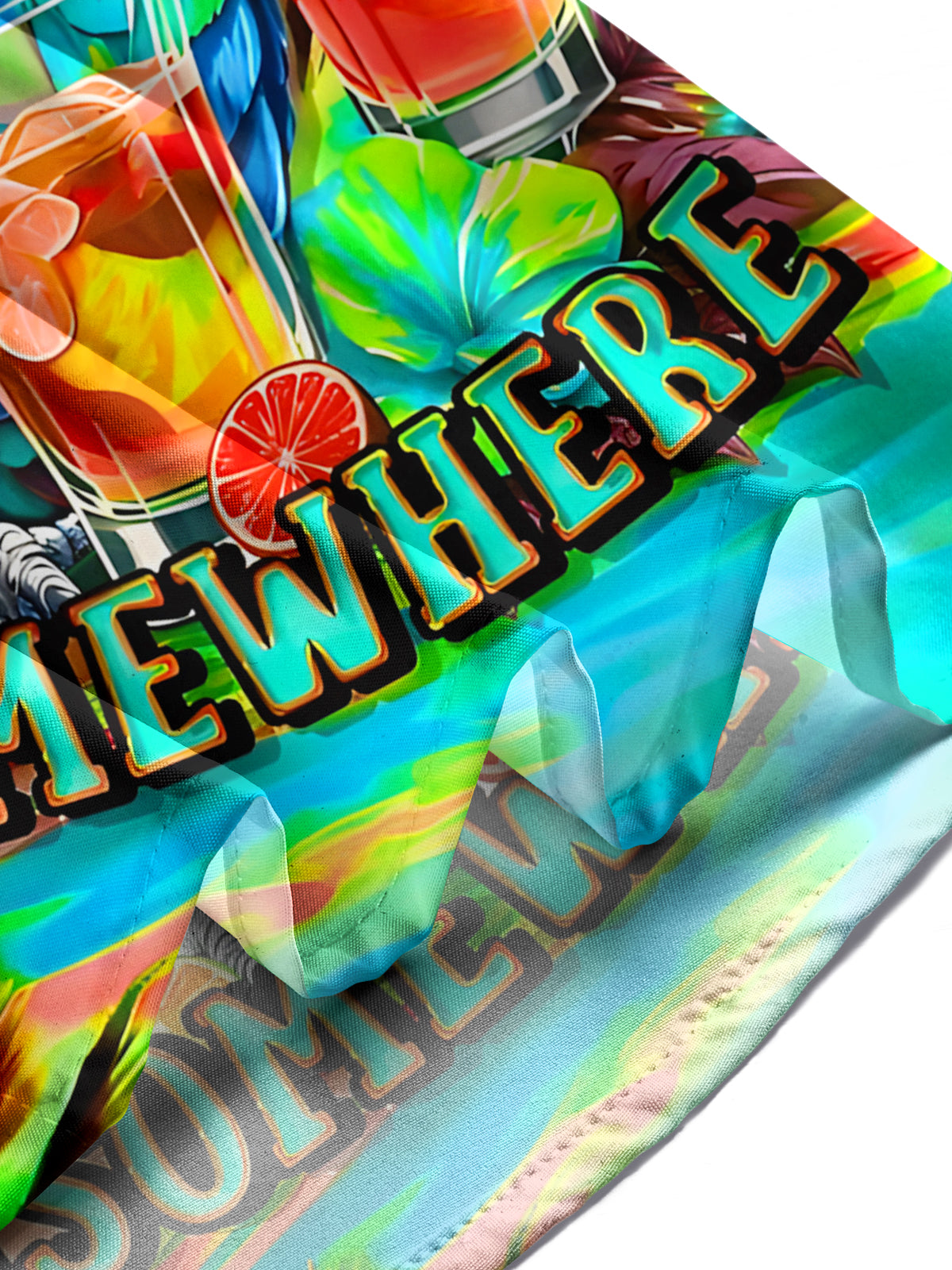 Hawaiian Coconut Tree Parrot Men's Pocket Short Sleeve Shirts