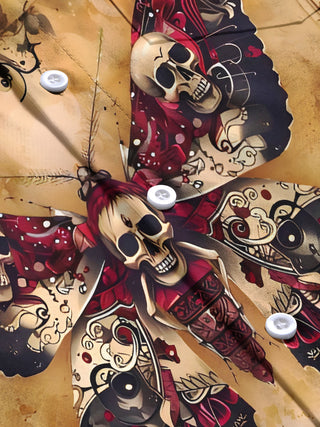 men's butterfly print short sleeve flat lay shirt