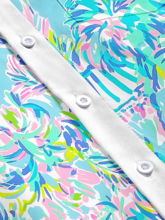 men's Hawaiian short sleeve flat lay shirt