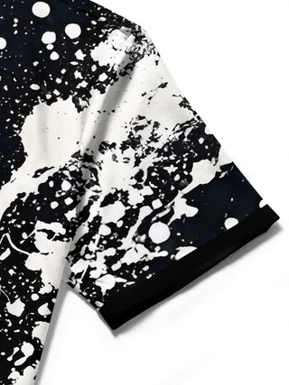men's tie dye shirt close-up short sleeve