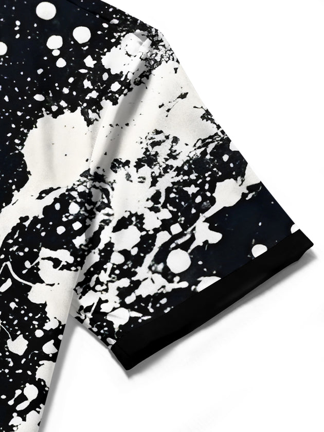 men's tie dye shirt close-up short sleeve