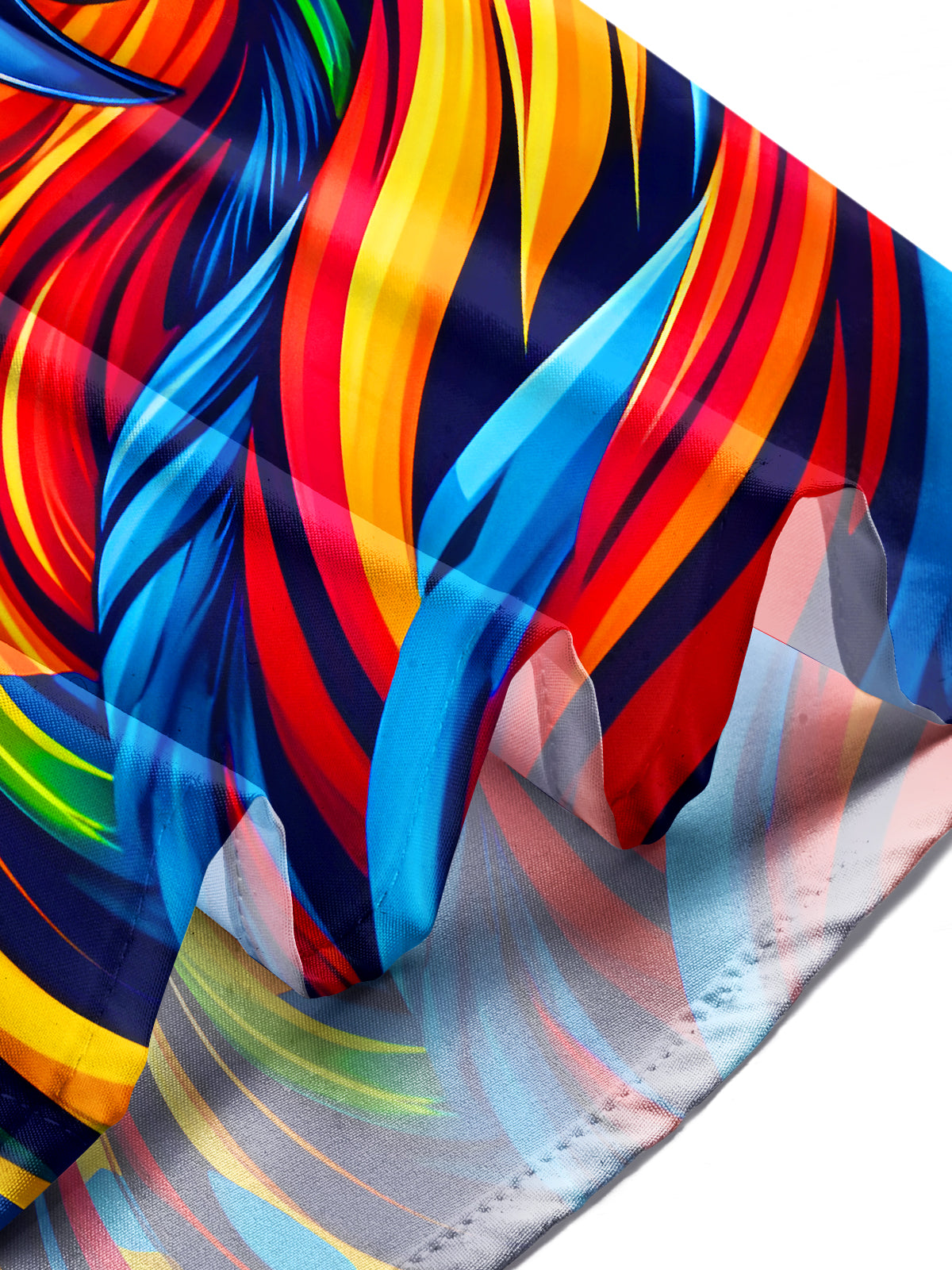 Hawaiian Colorful Parrot Men's Pocket Short Sleeve Shirts