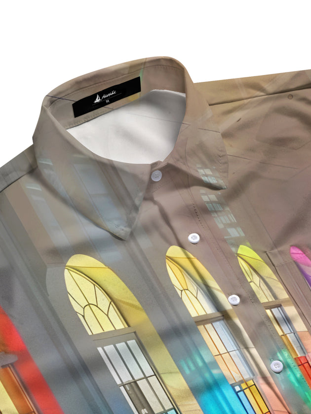men's short sleeve shirt side view