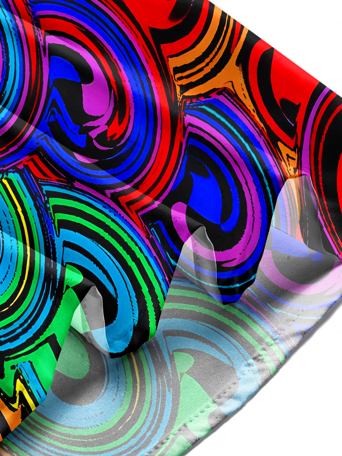 Hawaiian Rainbow Swirl Lattice Geometry Men's Pocket Short Sleeve Shirts