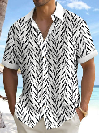 men's patterned sweater shirt front view beach vacation