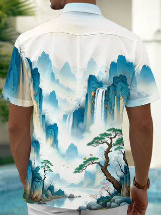men's graphic art shirt side view