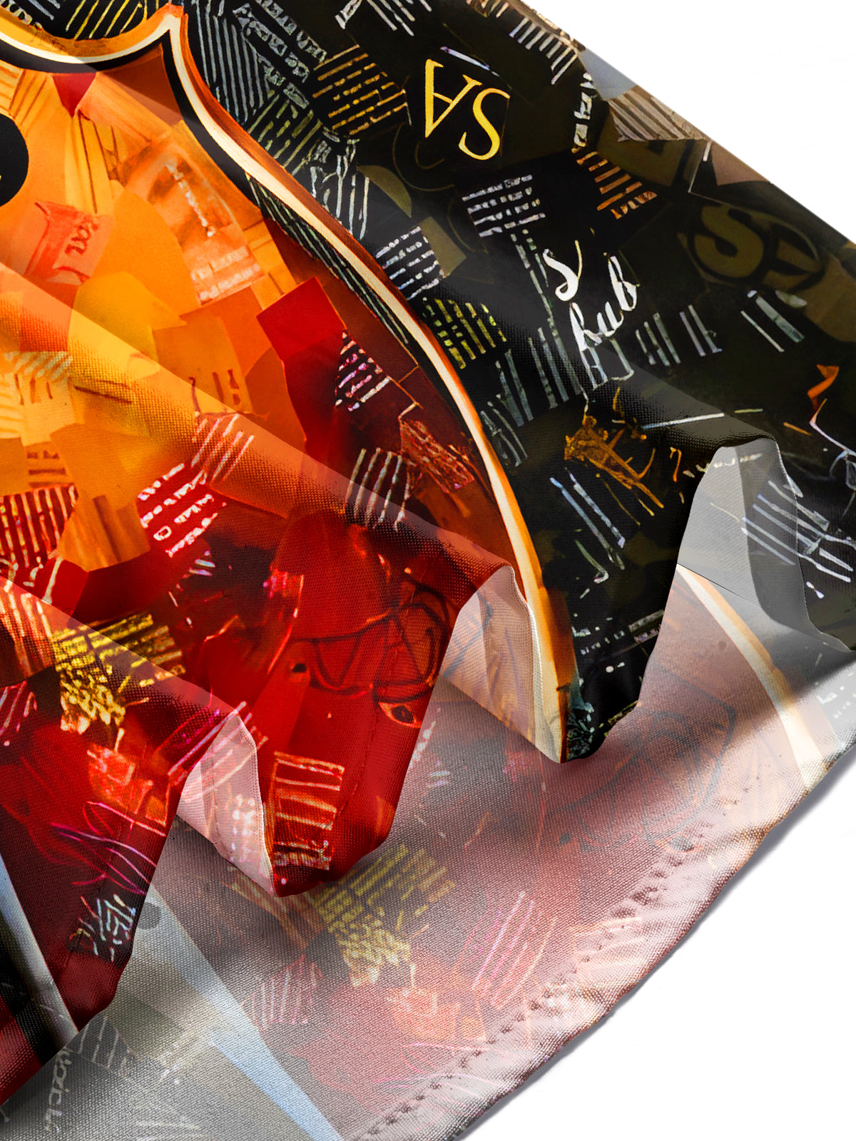 Gradient Colorblock Music Notes Violin Men's Pocket Short Sleeve Shirts