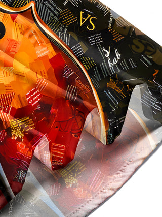 Men wearing gradient colorblock music notes violin short sleeve shirt lifestyle view