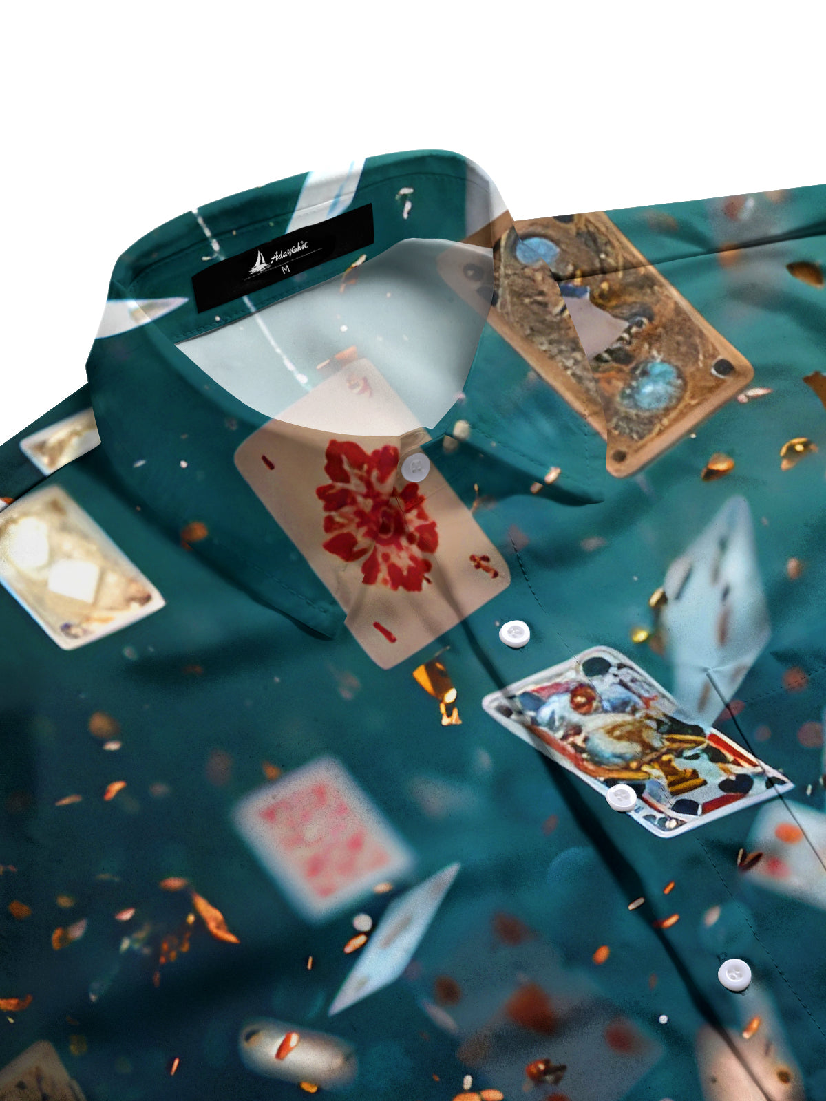 Poker Roulette Men's Pocket Short Sleeve Shirts