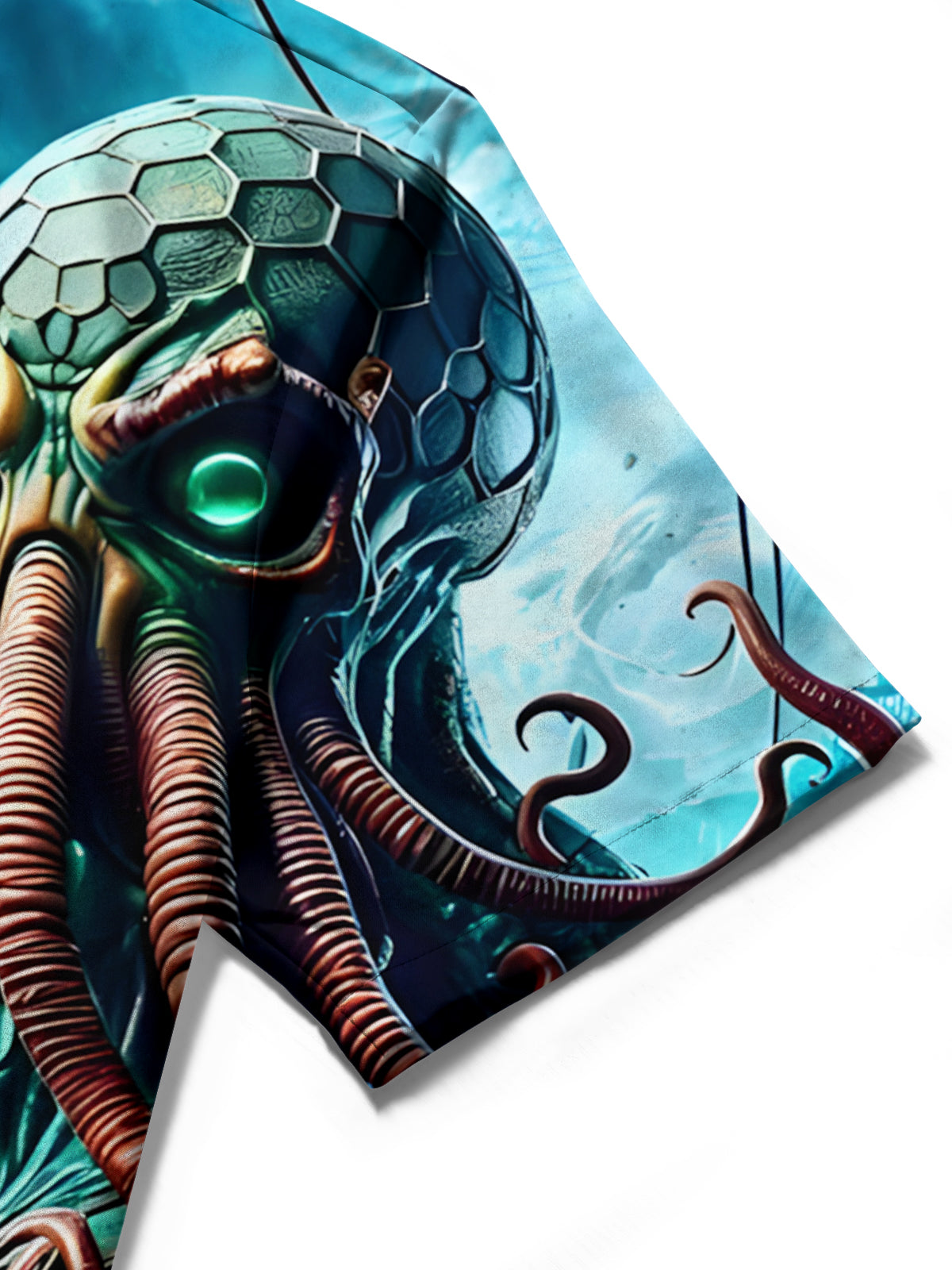 Octopus Pirate Print Men's Pocket Short Sleeve Shirts