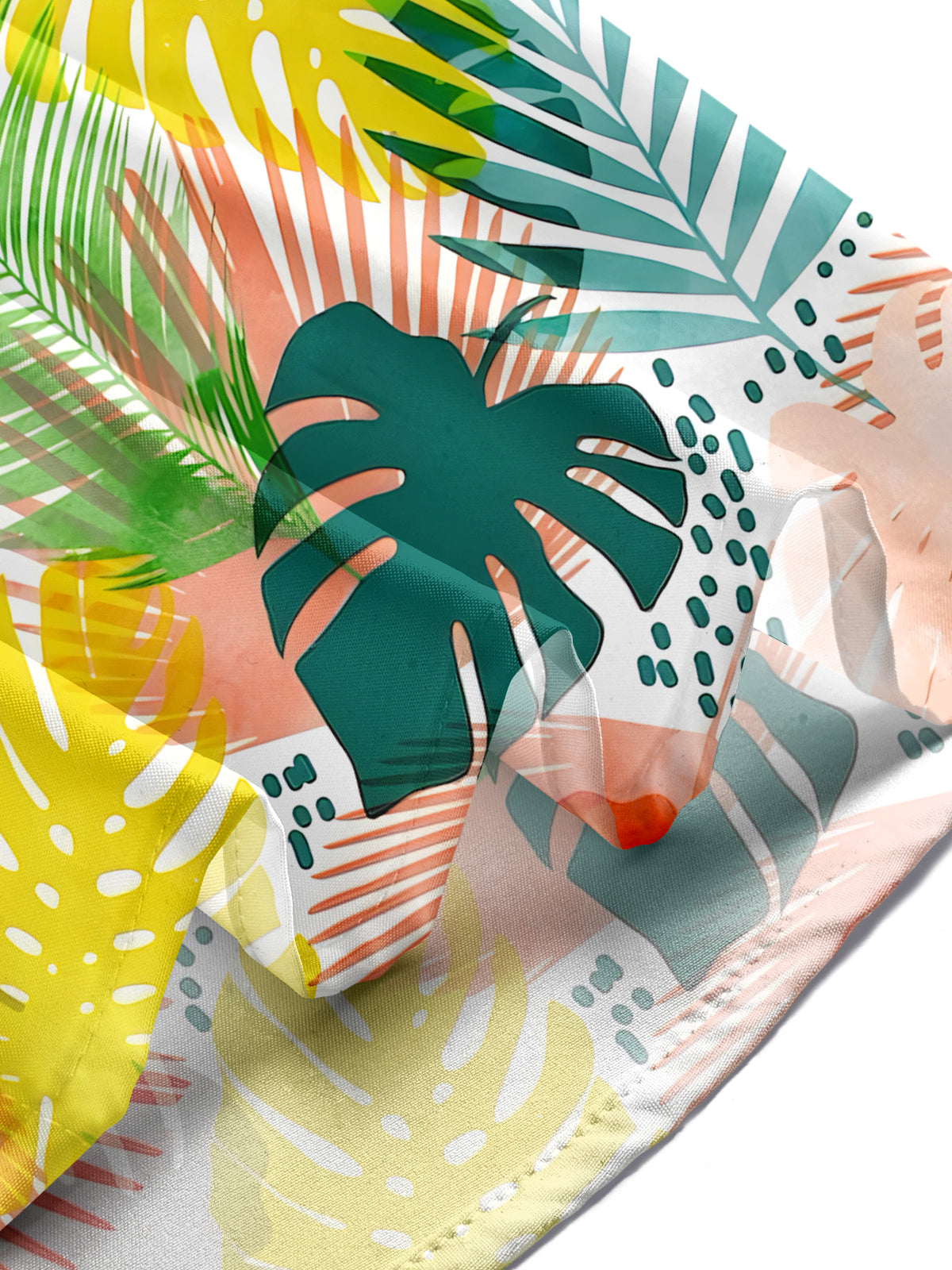 Hawaiian Leaf Print Men's Pocket Short Sleeve Shirts