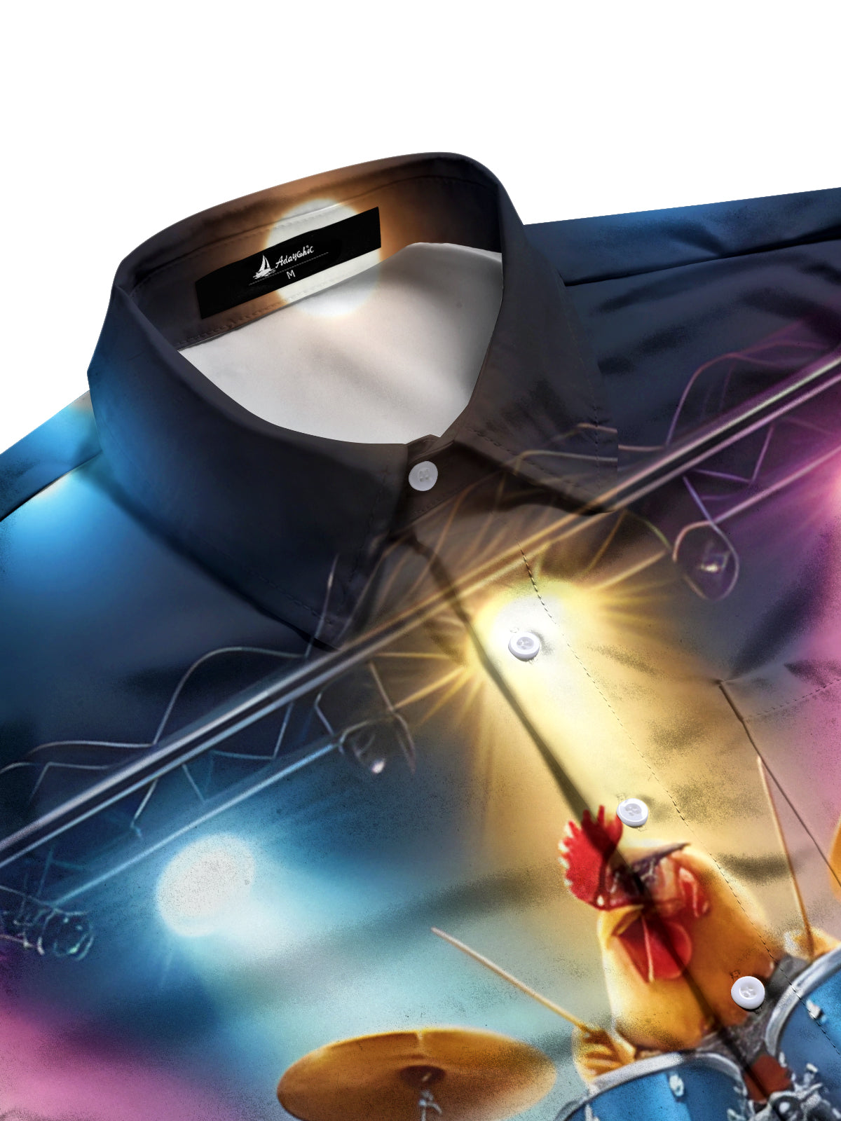 Rock Rooster print Men's Pocket Short Sleeve Shirts