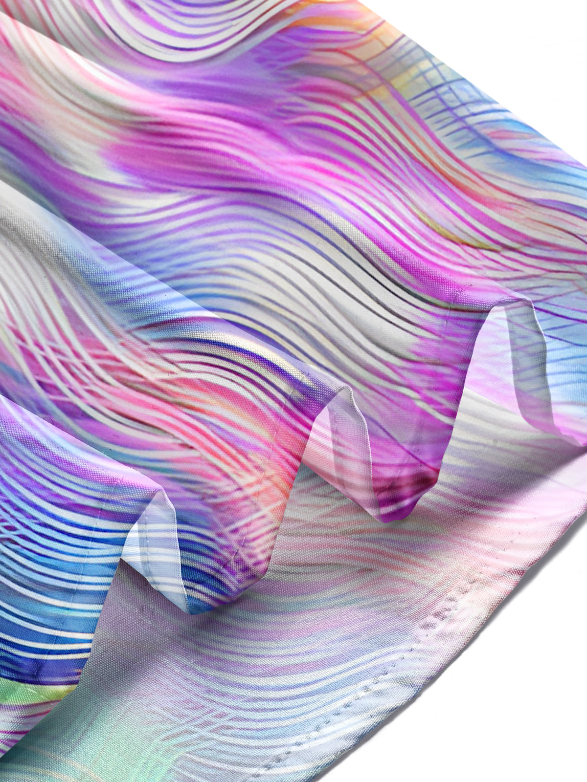 Gradient Line Print Men's Pocket Short Sleeve Shirts