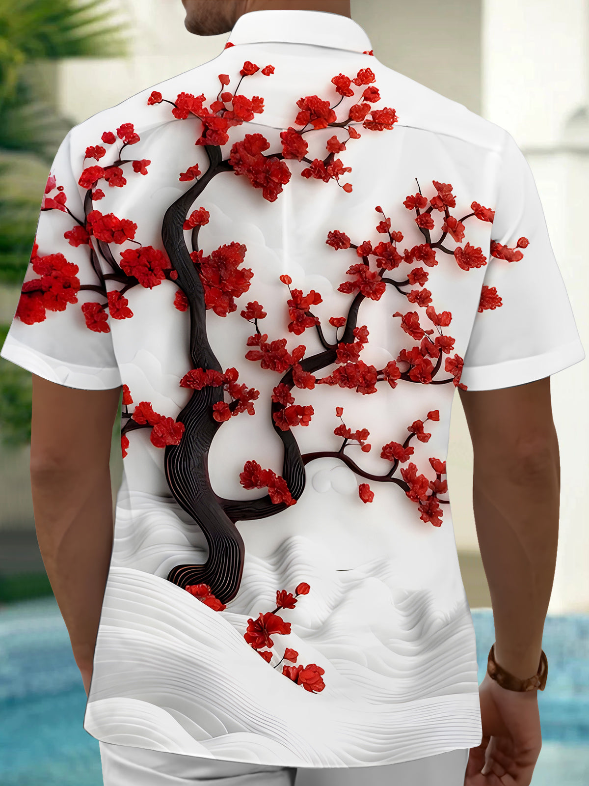Floral Men's Pocket Short Sleeve Shirts
