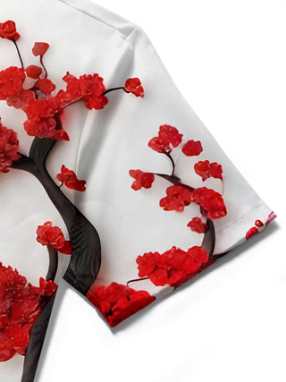 Men floral short sleeve shirt lifestyle photo