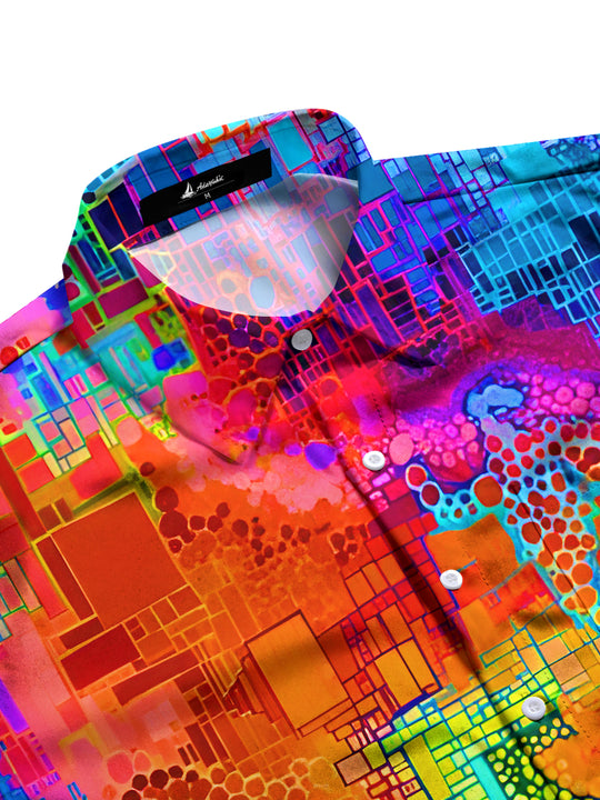men's tie-dye shirt side view