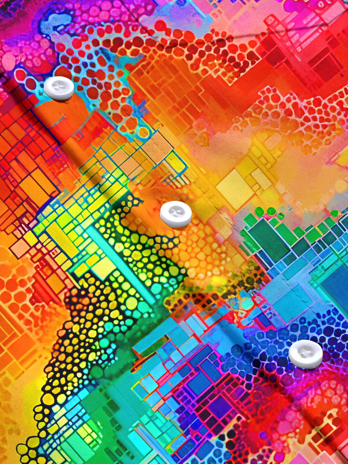 Tie Dye Colorful Geometric Men's Pocket Short Sleeve Shirts