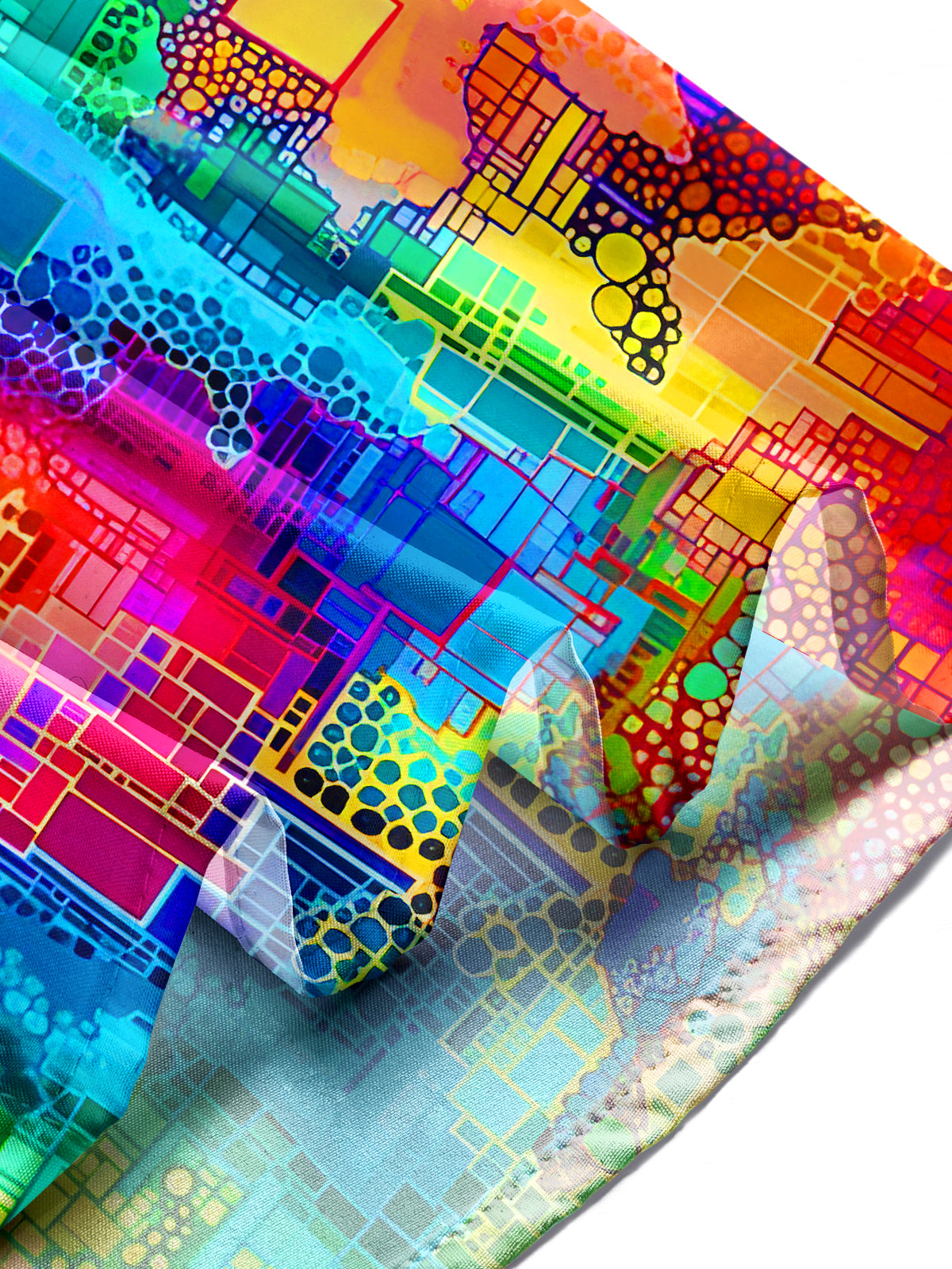 Tie Dye Colorful Geometric Men's Pocket Short Sleeve Shirts