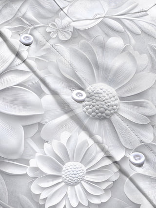 Men's floral pattern short sleeve shirt flat lay detail view