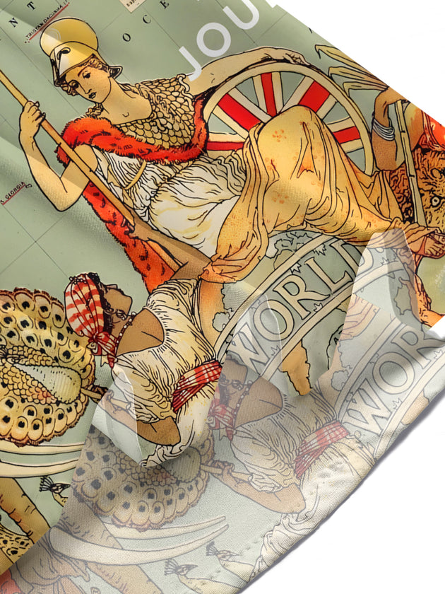 men's map print shirt summer vacation