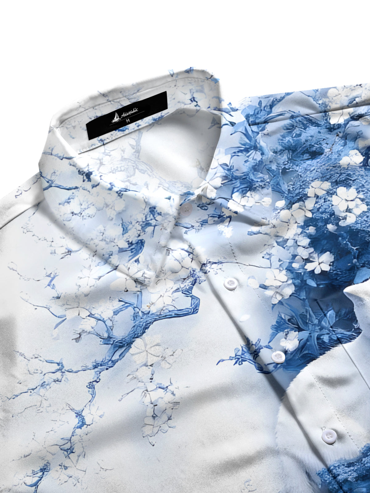 Cat Floral Prints Men's Pocket Short Sleeve Shirts