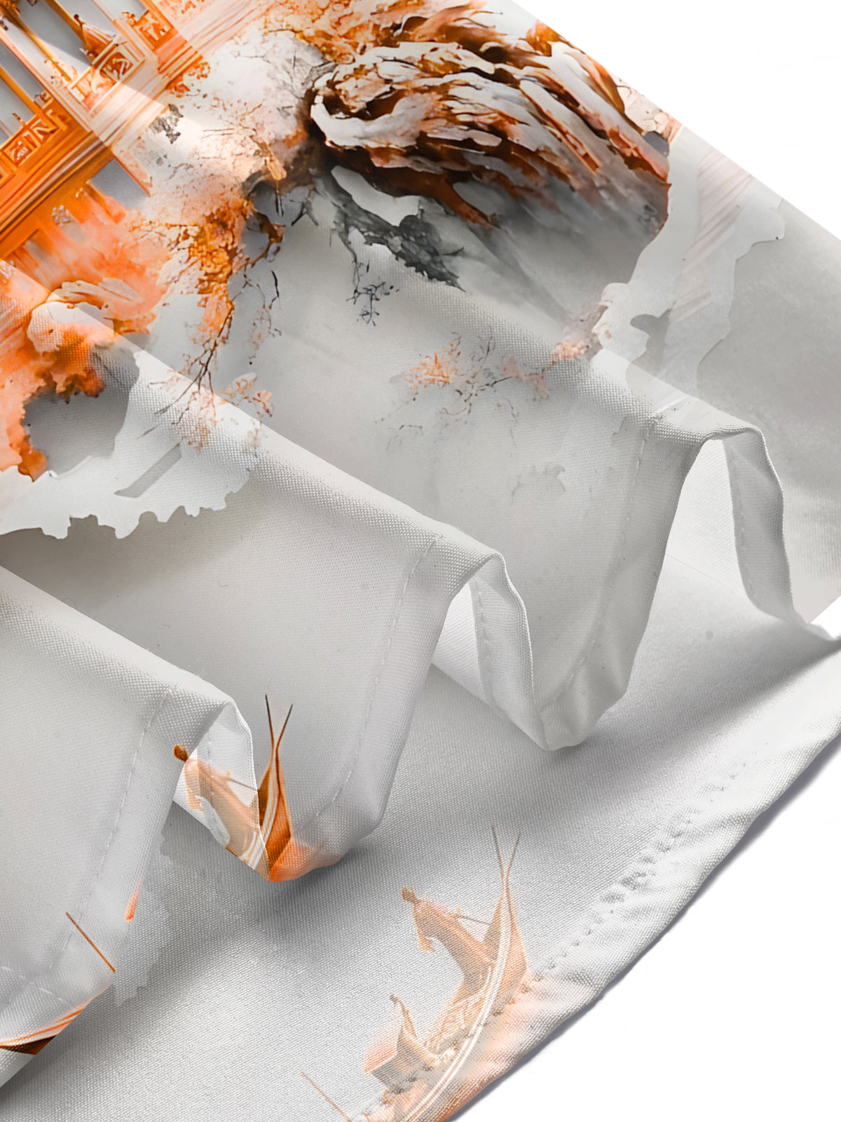 Floral Courtyard Print Men's Pocket Short Sleeve Shirts