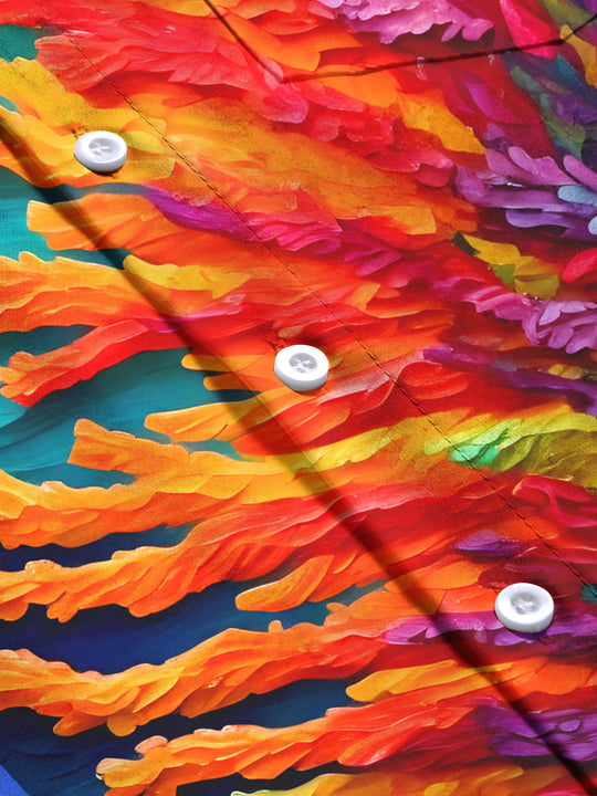 men's tie dye short sleeve flat lay shirt
