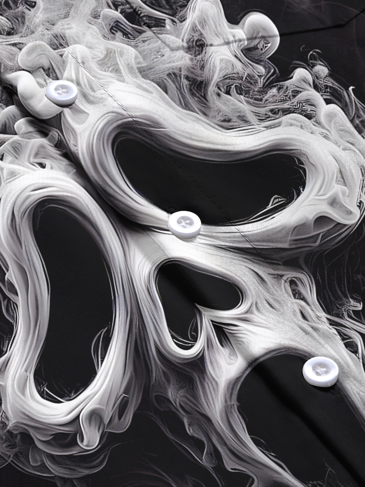 Ghost Print Men's Pocket Short Sleeve Shirts