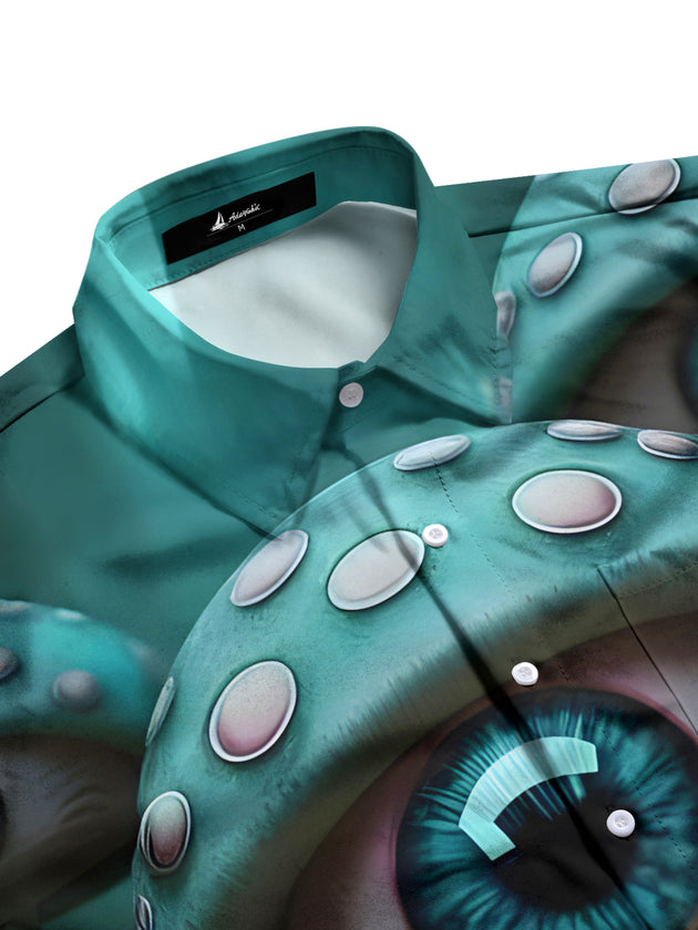 men's nature print shirt side view