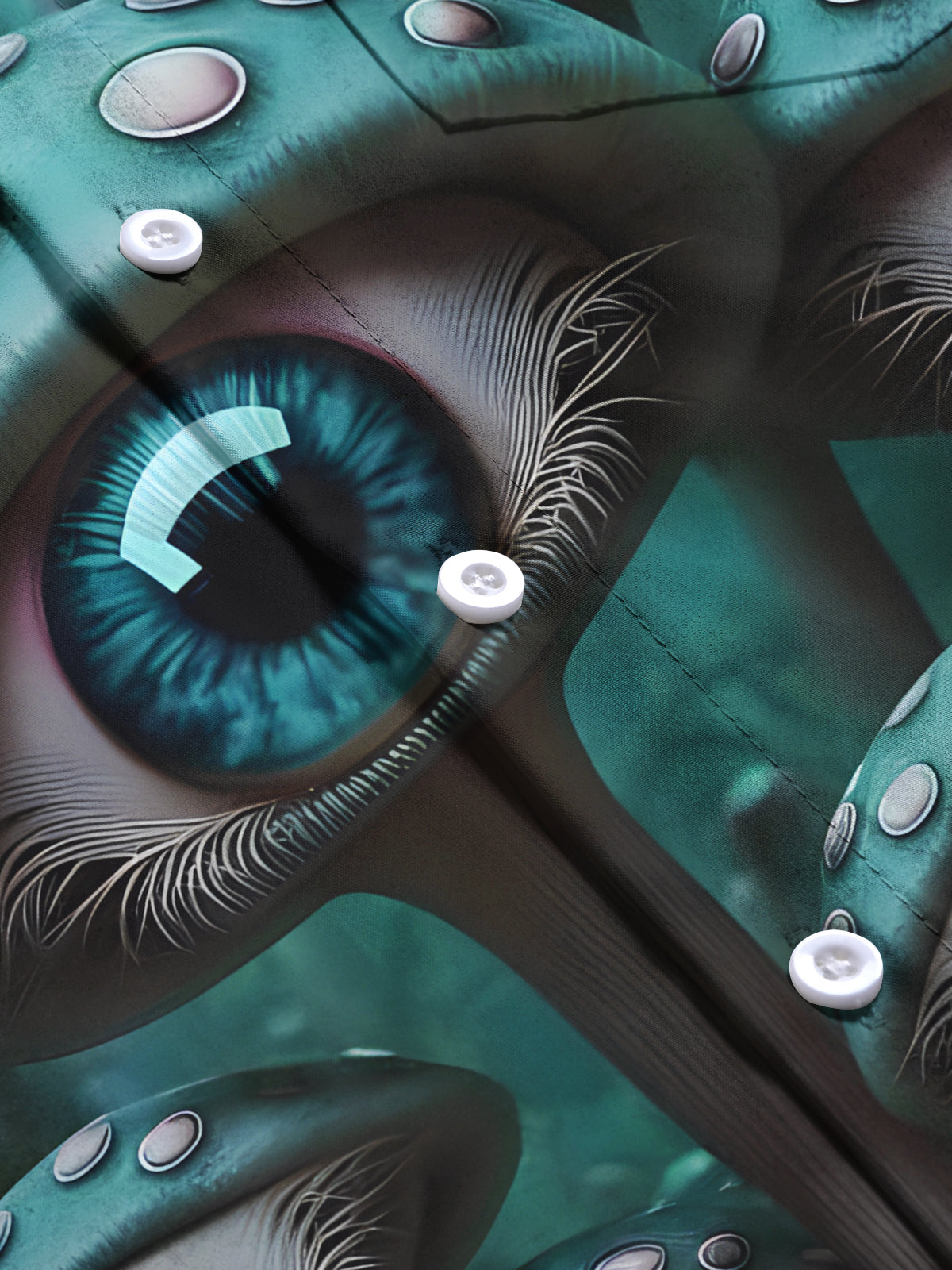 Mushroom Eye Print Men's Pocket Short Sleeve Shirts