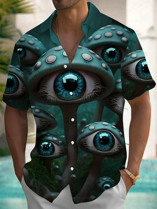 men's mushroom print shirt front view