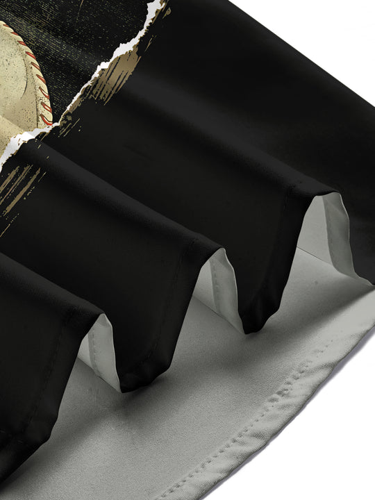 Baseball Print Men's Pocket Short Sleeve Shirts