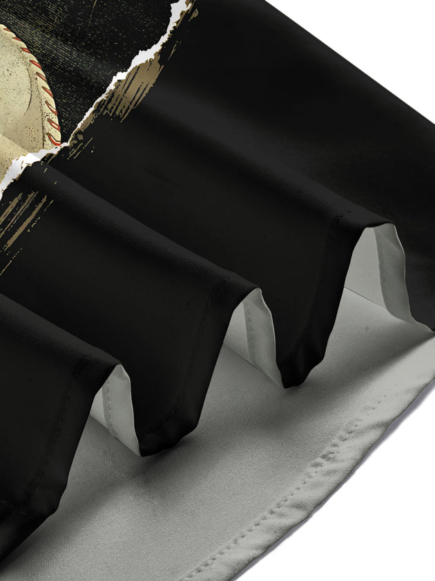 Baseball Print Men's Pocket Short Sleeve Shirts