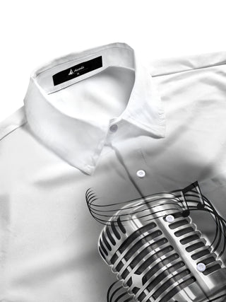 men's printed short sleeve flat lay shirt