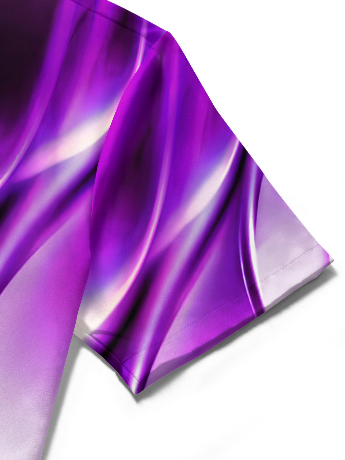 Purple Gradient Print Men's Pocket Short Sleeve Shirts