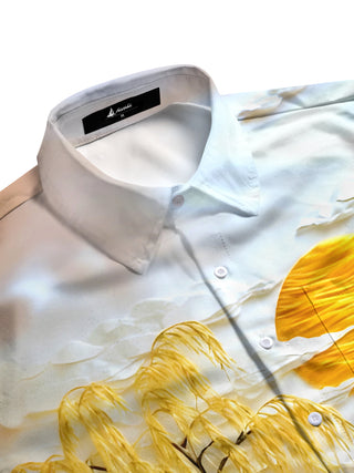 men's printed short sleeve flat lay shirt
