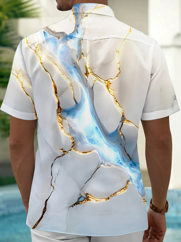 men's geometric print shirt back view