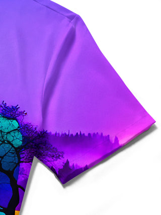 men's art print shirt close-up short sleeve