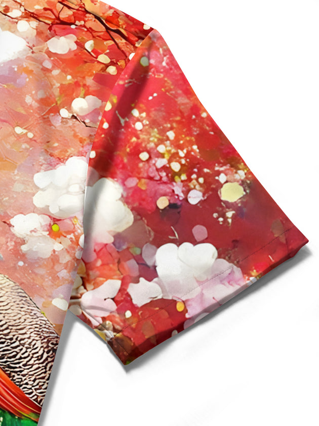 men's floral shirt close-up short sleeve