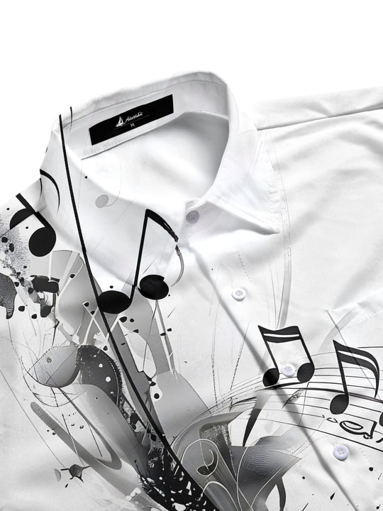 men's butterfly print short sleeve flat lay shirt