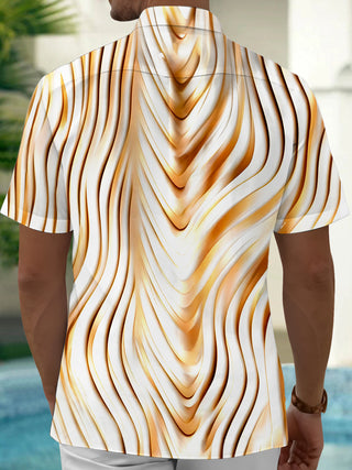men's geometric print shirt back view