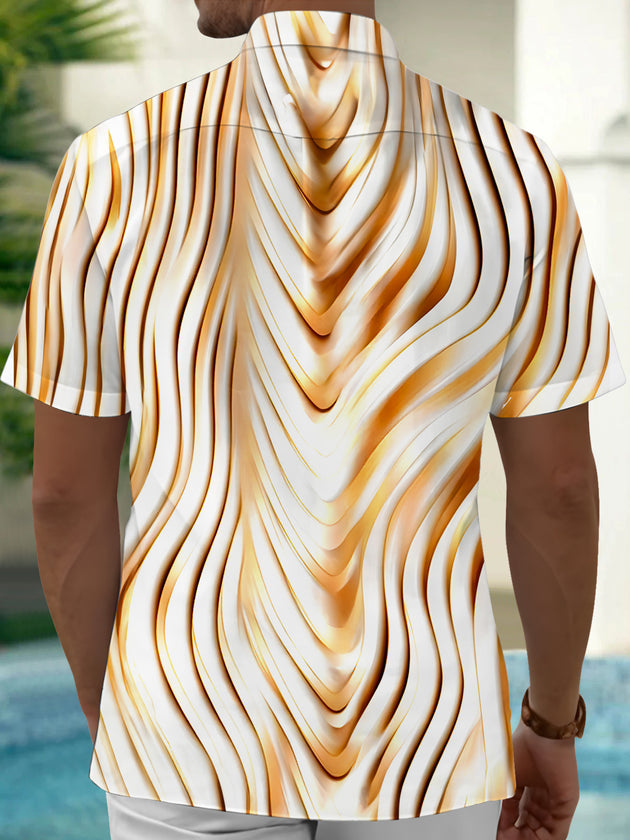 men's geometric print shirt back view