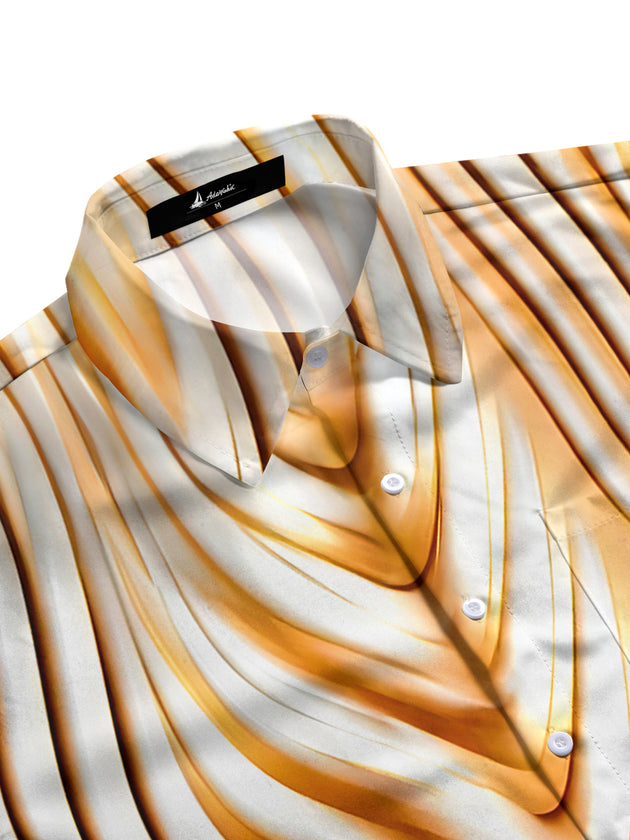 men geometric print short sleeve shirt side view