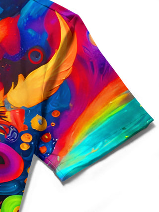 men's printed shirt close-up short sleeve