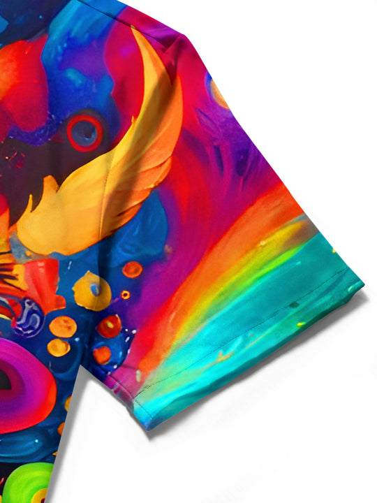 men's printed shirt close-up short sleeve