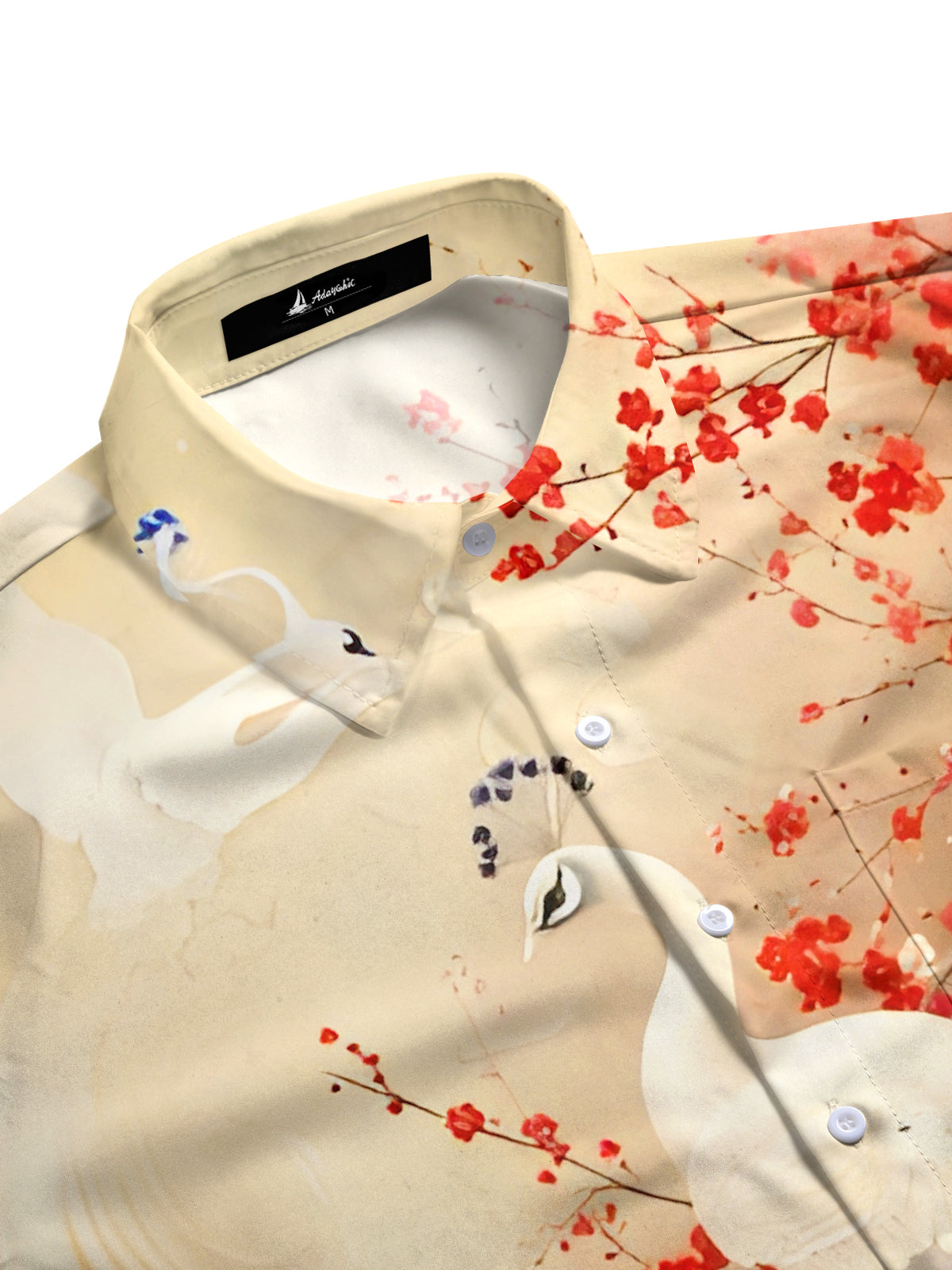 Peacock Floral Men's Pocket Short Sleeve Shirts