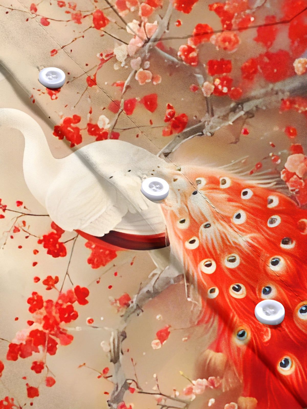 Peacock Floral Men's Pocket Short Sleeve Shirts