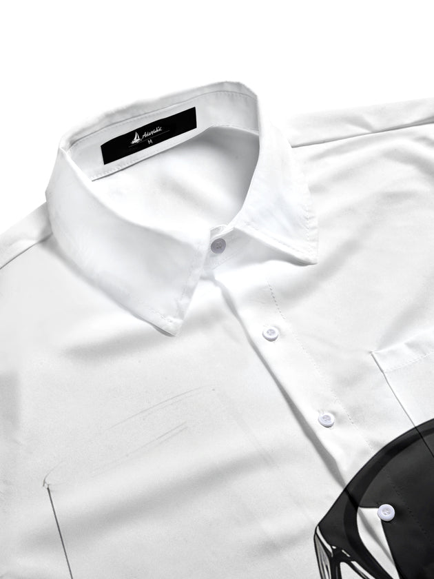 men's printed short sleeve flat lay shirt